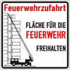 Verkehrsschilder nach StVO - Nr. 2049 Feuerwehrzufahrt Fl�che f�r die Feuerwehr freihalten