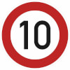Verkehrsschilder nach StVO / Typ 1, Nr. 274-51 Zul�ssige H�chstgeschwindigkeit 10 km/h