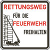 Verkehrsschild nach StVO - Nr. 2048 Rettungsweg f�r die Feuerwehr freihalten