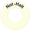 Maschinenkennzeichnung Not Halt langnachleuchtend/schwarz, Text: Not Halt