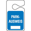 Parkausweis-Anh�nger, blau mit Freifeld zur Selbstbeschriftung