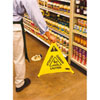 Warnaufsteller faltbares Warndreieck, mit mehrsprachigem Caution-Symbol,