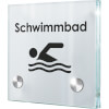 CRISTALLO T�rschilder aus Einscheiben-Sicherheitsglas, hochwertige Edelstahlhalter,