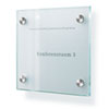 CRISTALLO T�rschilder aus Einscheiben-Sicherheitsglas, hochwertige Edelstahlhalter,