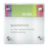 CRISTALLO Safe T�rschilder aus ESG mit hochwertigen Edelstahlhaltern,