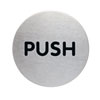 Piktogramme rund Aufschrift: PUSH
