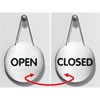 Piktogramme rund Wendepiktogramm, Aufschrift: OPEN/CLOSED