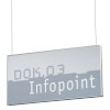 NEW AGE Deckenabh�ngung mit Stahlseil u. 2 Schildern 30,0 x 15,0 cm