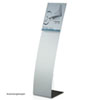 NEW AGE Bodenaufsteller mit Infotafel DIN A4 hoch silber matte Aluminiumprofile, Bodenaufsteller mit Spannseil,