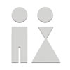 Piktogramme aus Edelstahl Symbol 'Dame und Herr', selbstklebend,