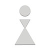 Piktogramme aus Edelstahl Symbol 'Dame', selbstklebend,