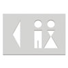 Wegweiser aus Edelstahl Symbol 'Dame und Herr', Pfeil linksweisend,