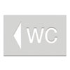 Wegweiser aus Edelstahl Symbol 'WC', Pfeil linksweisend,