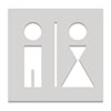 T�rschilder aus Edelstahl Symbol 'Dame und Herr' (getrennt), selbstklebend,