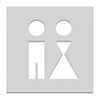 T�rschilder aus Edelstahl Symbol 'Dame und Herr', selbstklebend,