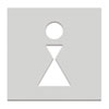 T�rschilder aus Edelstahl Symbol 'Dame', selbstklebend,