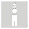 T�rschilder aus Edelstahl Symbol 'Herrendusche', selbstklebend,