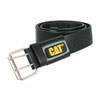 Lederg�rtel, schwarz, mit gelbem Logo,