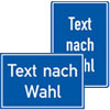 Textschilder - Grundfarbe blau, Schrift wei�