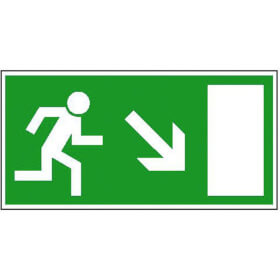 Rettungsschild Rettungsweg rechts abw�rts