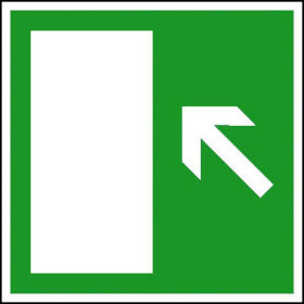Rettungsschild - nachleuchtend Rettungsweg links Treppe aufwrts  /  rechts Treppe abwrts