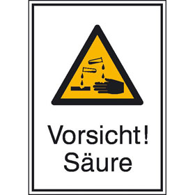 Warn-Kombischild Vorsicht! S�ure