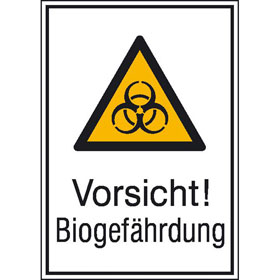 Warn - Kombischild Vorsicht! Biogefhrdung