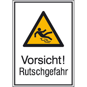 Warn-Kombischild Vorsicht! Rutschgefahr