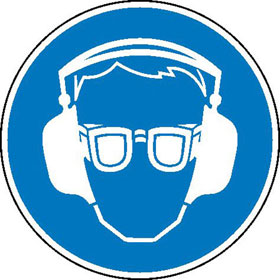 Gebotsschild Geh�r- und Augenschutz benutzen