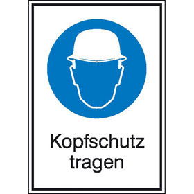 Gebots-Kombischild Kopfschutz tragen
