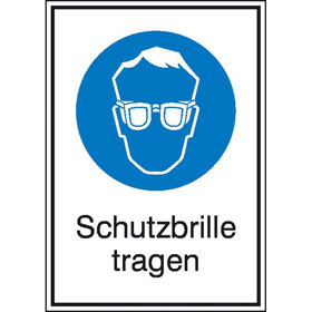 Gebots-Kombischild Schutzbrille tragen