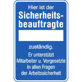Sicherheitsaushang Hier ist der Sicherheitsbeauftragte...