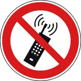 Verbotsschild Mobilfunk verboten