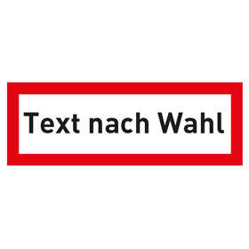 Brandschutzschild - nachleuchtend mit max. 20 Zeichen Text