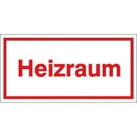 Hinweisschild zur Betriebskennzeichnung Heizraum