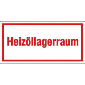 Hinweisschild zur Betriebskennzeichnung Heiz�llagerraum