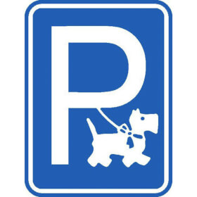 Hinweisschild f�r Gewerbe und Privat Hundeparkplatz (Symbolschild)