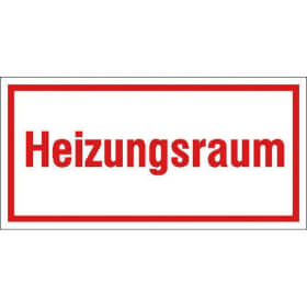 Hinweisschild zur Betriebskennzeichnung Heizungsraum