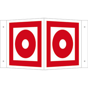 Brandschutzkennzeichnung EverGlow Winkelschild, Symbol Brandmelder (manuell)
