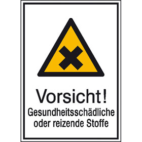 Warn-Kombischild Vorsicht! Gesundheitssch�dliche oder...