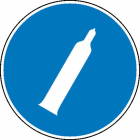 Gebotsschild Druckgasflasche