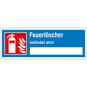 Hinweisschild auf Sicherheitseinrichtung Feuerl�scher befindet sich...