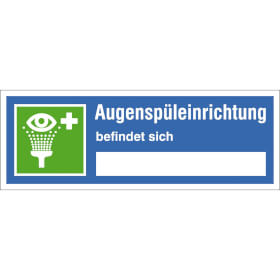 Hinweisschild auf Sicherheitseinrichtung Augensp�leinrichtung befindet sich...