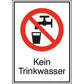 Verbots-Kombischild Kein Trinkwasser