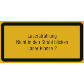Warn-Zusatzschild / Laserkennzeichnung Laserstrahlung Nicht in den Strahl blicken