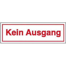 Hinweisschild zur Betriebskennzeichnung Kein Ausgang