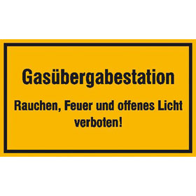 Hinweisschild - Betriebskennzeichnung Gasbergabestation