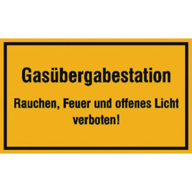 Hinweisschild zur Betriebskennzeichnung Gas�bergabestation