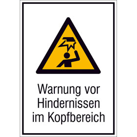 Warn - Kombischild Warnung vor Hindernissen im Kopfbereich