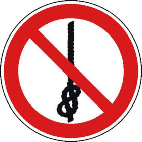 Verbotsschild auf Bogen Knoten verboten